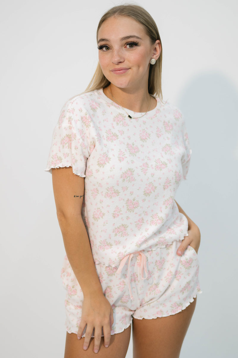 Vintage floral pajama set