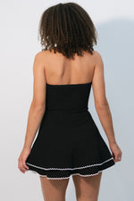 classic black strapless party dress