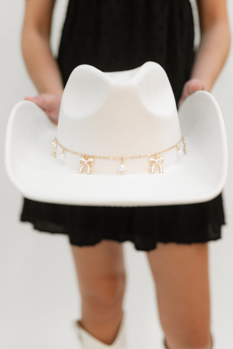 girly western hat with pearls