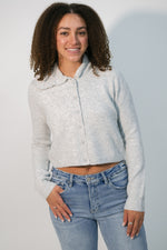 collared button down cardigan
