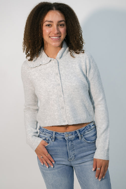 collared button down cardigan