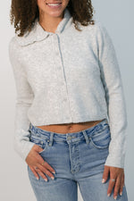 light academia collared knit cardigan