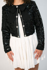 holiday party outfit sequin jacket