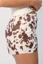 Y2K cow print shorts textured