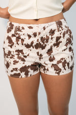 Cow print shorts high waisted short