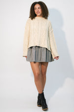 oversized fall sweater with boots