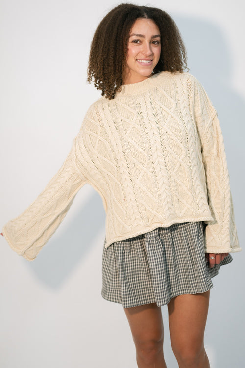chunky knit sweater in cream