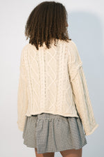cream cable knit sweater aesthetic