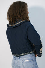 Cottagecore quilted jacket embroidered