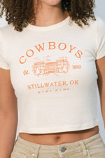 College sports baby tee cropped