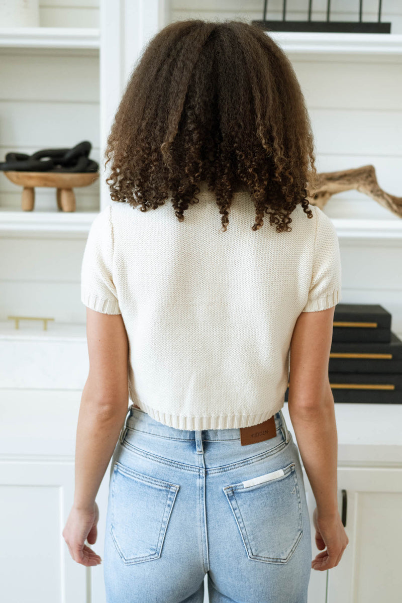 Relaxed fit casual cream top