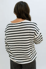 easy wardrobe staple black and white stripe sweater