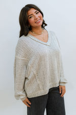 taupe v neck top 