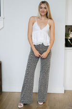 Faded leopard print women's denim for concerts