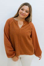 full sleeves rust top