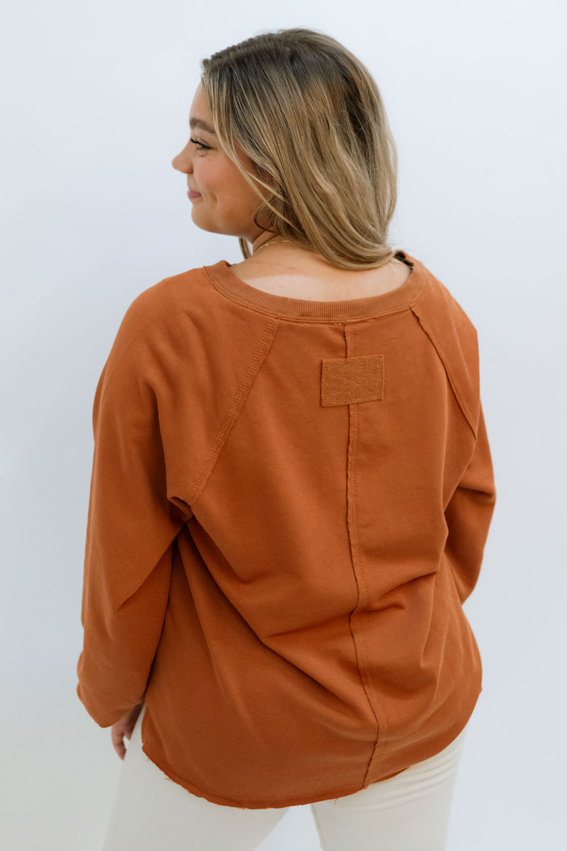 neutral, rust full sleeves top