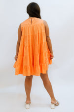 Orange Sleeveless Dress for cute summer looks