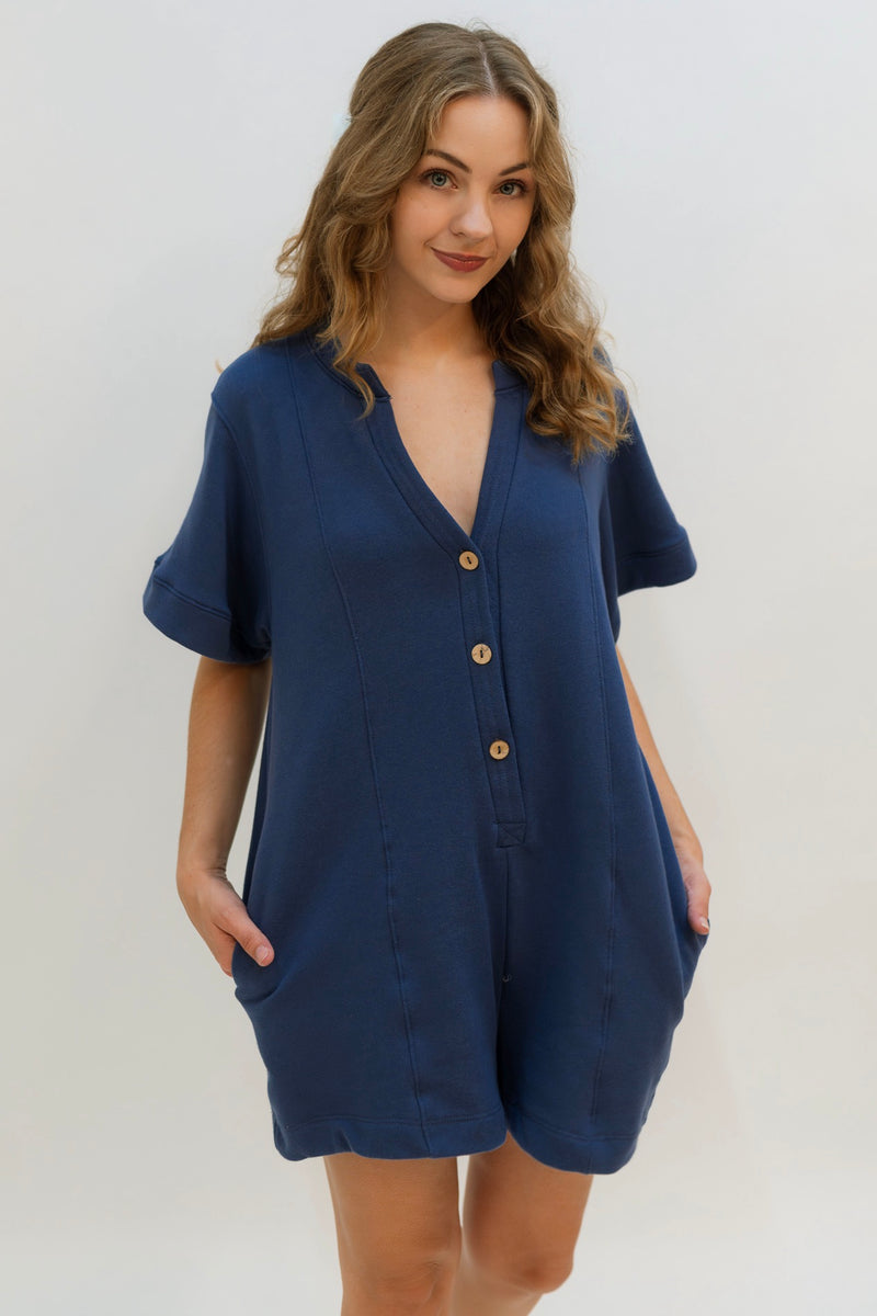 Oversized cozy blue romper