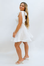 padded white summer dress