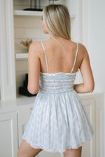 Cottage core prairie dress blue summer