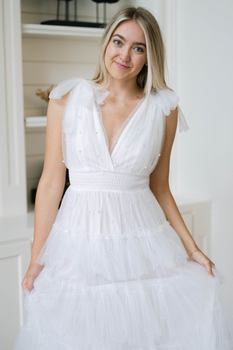 fairycore pearl detailed dress