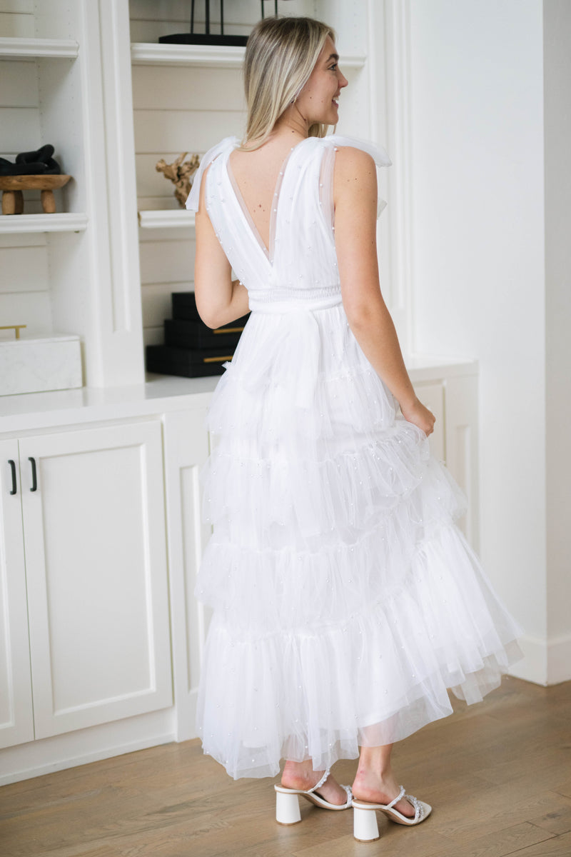 ethereal mesh dress with bow straps
