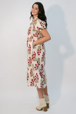 Boho floral midi dress