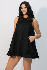 Black sequin mini dress