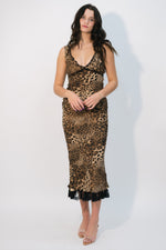 Leopard print midi dress
