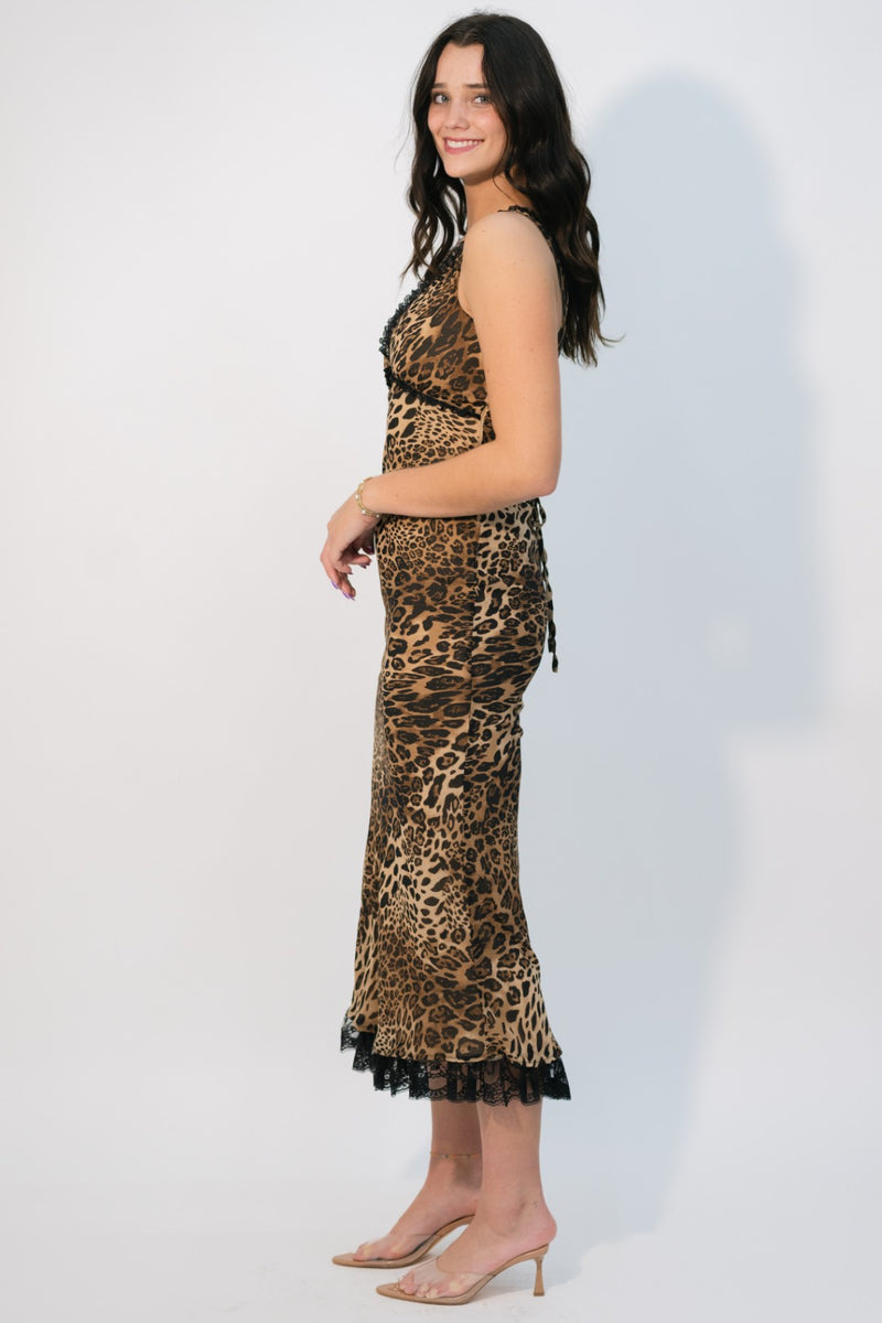 Form fitting animal print dress