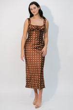 Chocolate brown polka dot dress