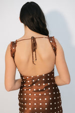 Open back polka dot dress