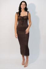 Elegant brown lace dress