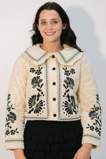 Embroidered quilted jacket