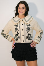 Embroidered fall jacket