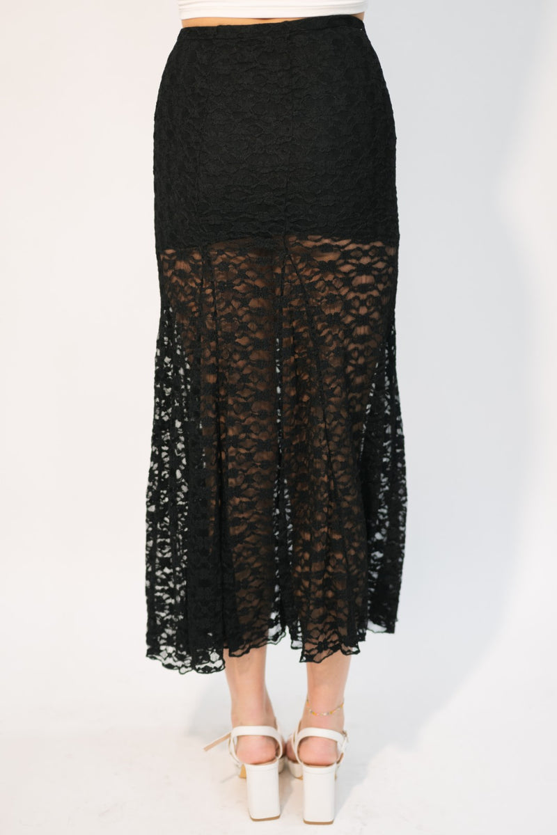 Gothic lace maxi skirt