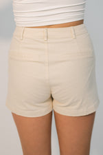 High waisted cotton shorts