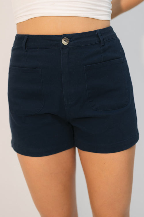 Navy high waisted shorts