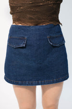 dark wash denim skirt