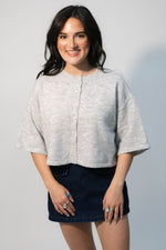 gray cropped cardigan