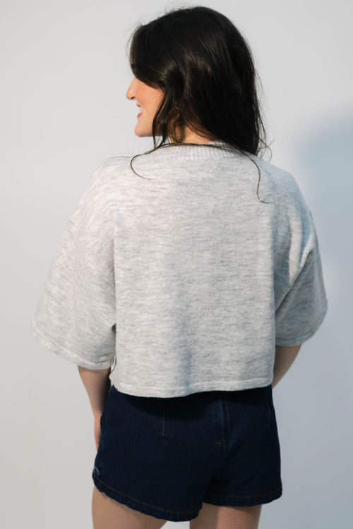 cozy gray sweater
