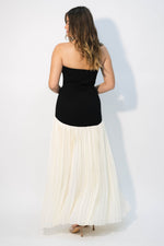 two-tone drop waist dress