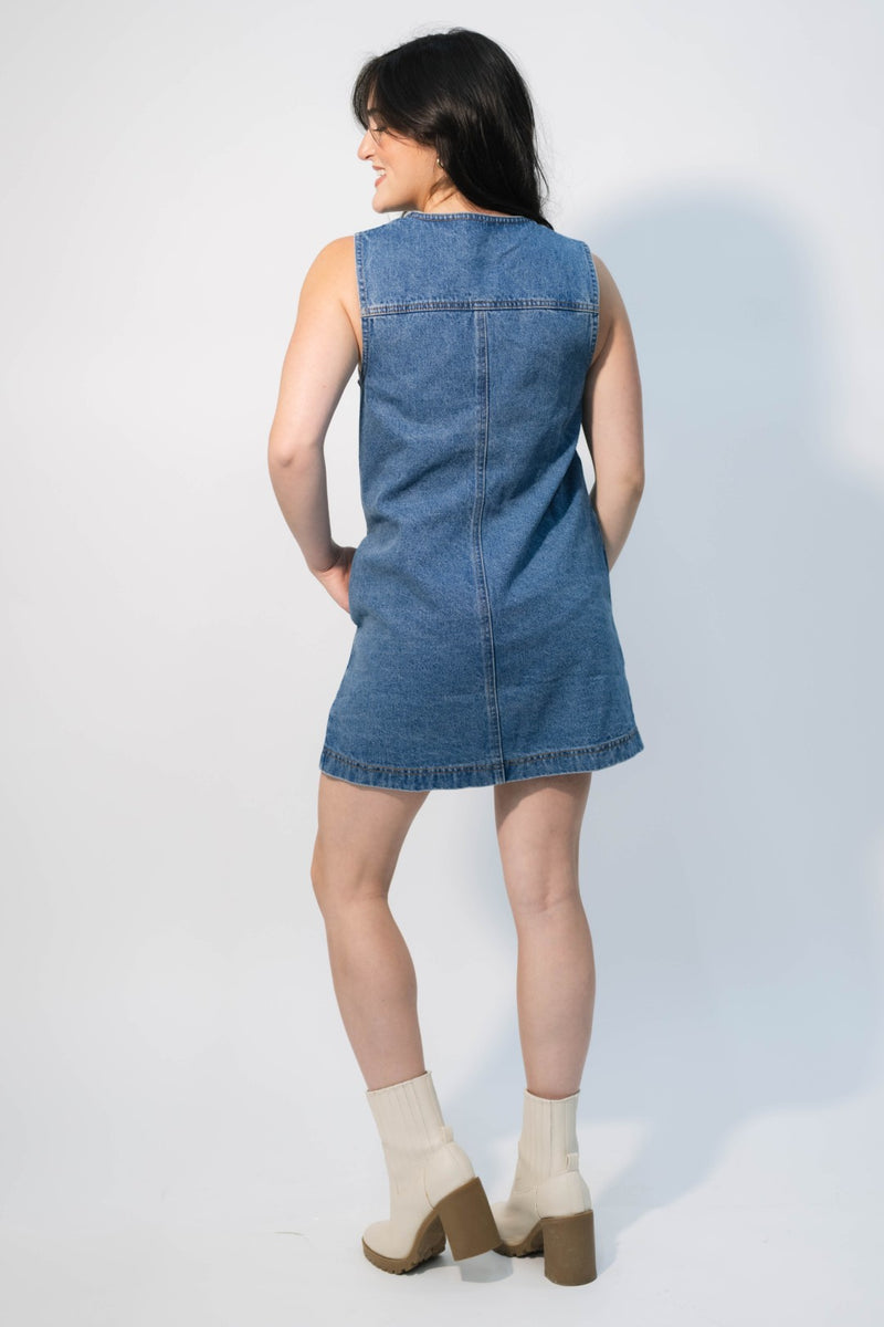 retro 90s denim dress