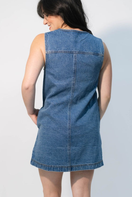 blue denim fall dress