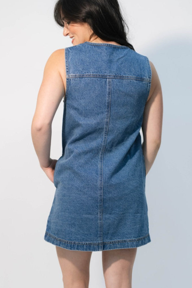 blue denim fall dress