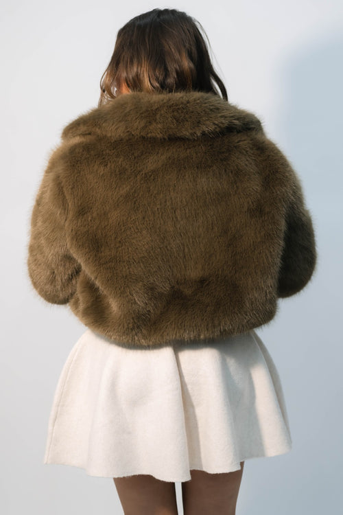 cropped teddy coat