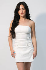 white denim mini dress