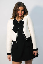 cream sequin tweed jacket