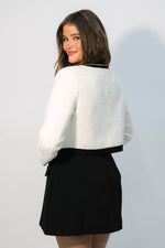 holiday tweed blazer women