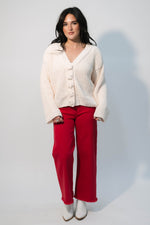statement red jeans